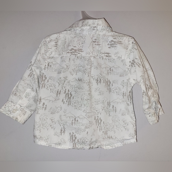 Gymboree Forest Sprouts Cotton Baby Boys Button Down Oxford Long Sleeved Shirt - Picture 2 of 5